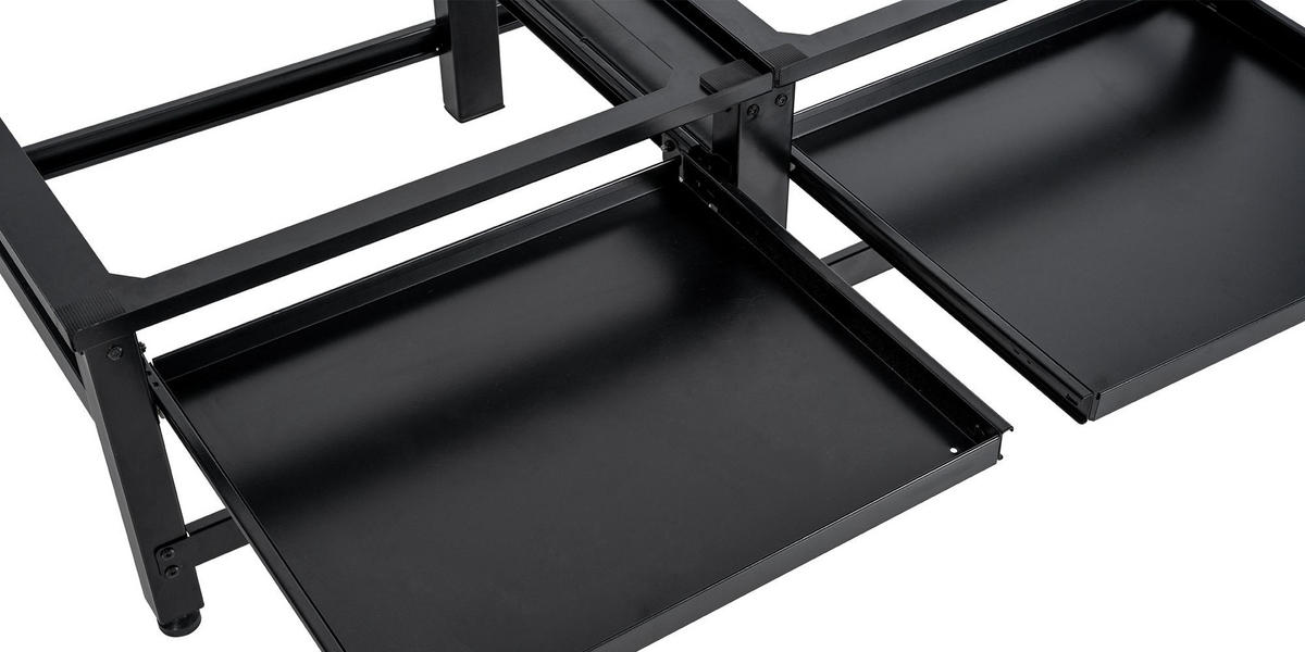 WASCHMASCHINENUNTERGESTELL doppelt DAVID für je 200kg Schwarz - Schwarz, Metall (124/38/61cm) - DELUKE