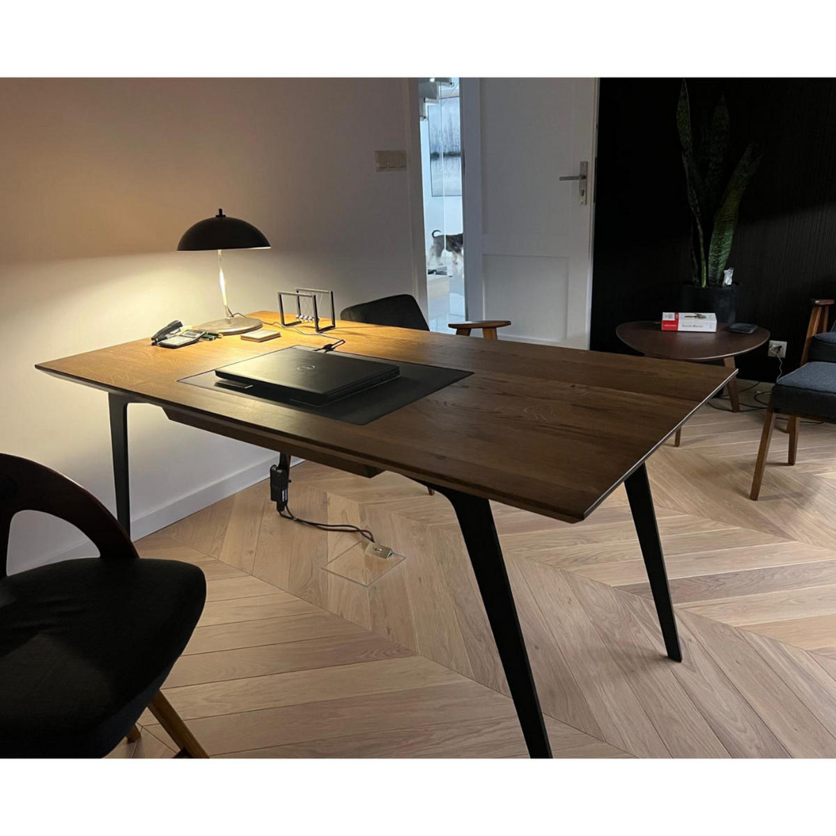 SCHREIBTISCH aus Eiche auf Metallbeine VITA III - Eichefarben, Holz (80/160/75cm) - Rawood Furniture