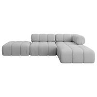 ECKSOFA modulares Sofa Kerru-L1 - 285x190x70 cm Hellgrau Bouclé - Hellgrau, Holzwerkstoff/Textil (285/190cm) - ALTDECOR