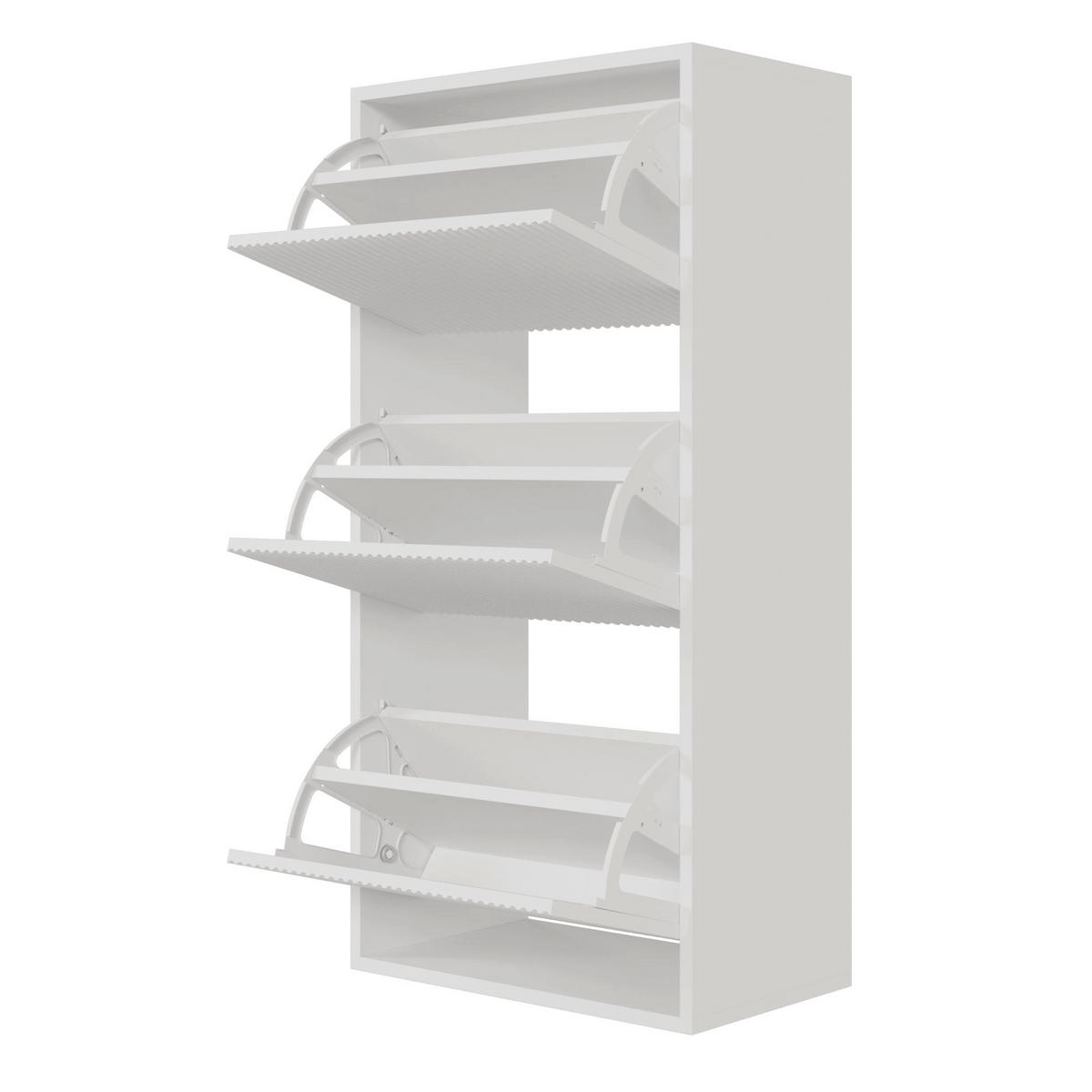 WAND-SCHUHSCHRANK Veldio mit 3 Klappen Weiß 50 cm - Weiß, Holzwerkstoff (50/103/30cm) - Selsey