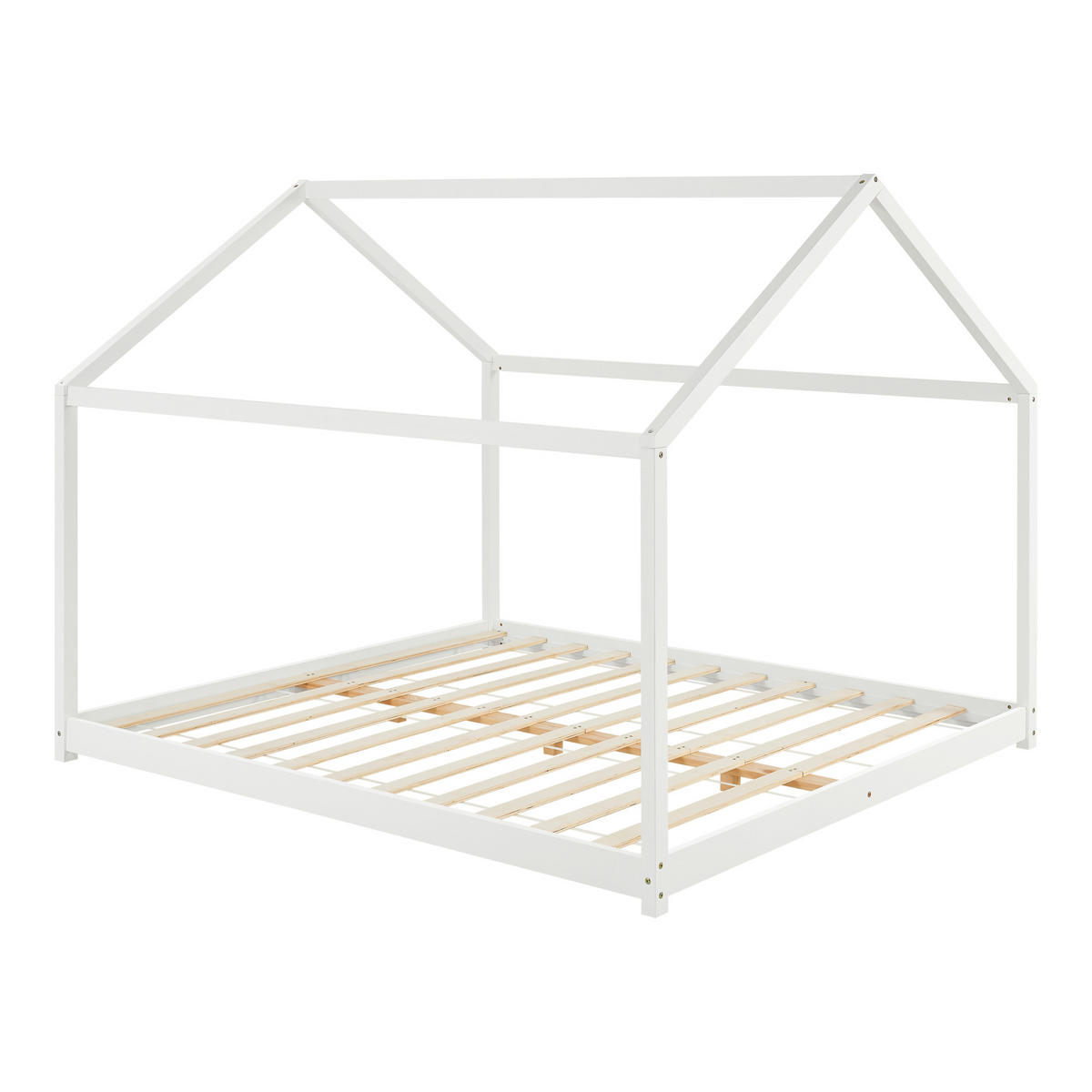 HAUSBETT Cerro - Weiß, Holz (160/200cm) - [en.casa]