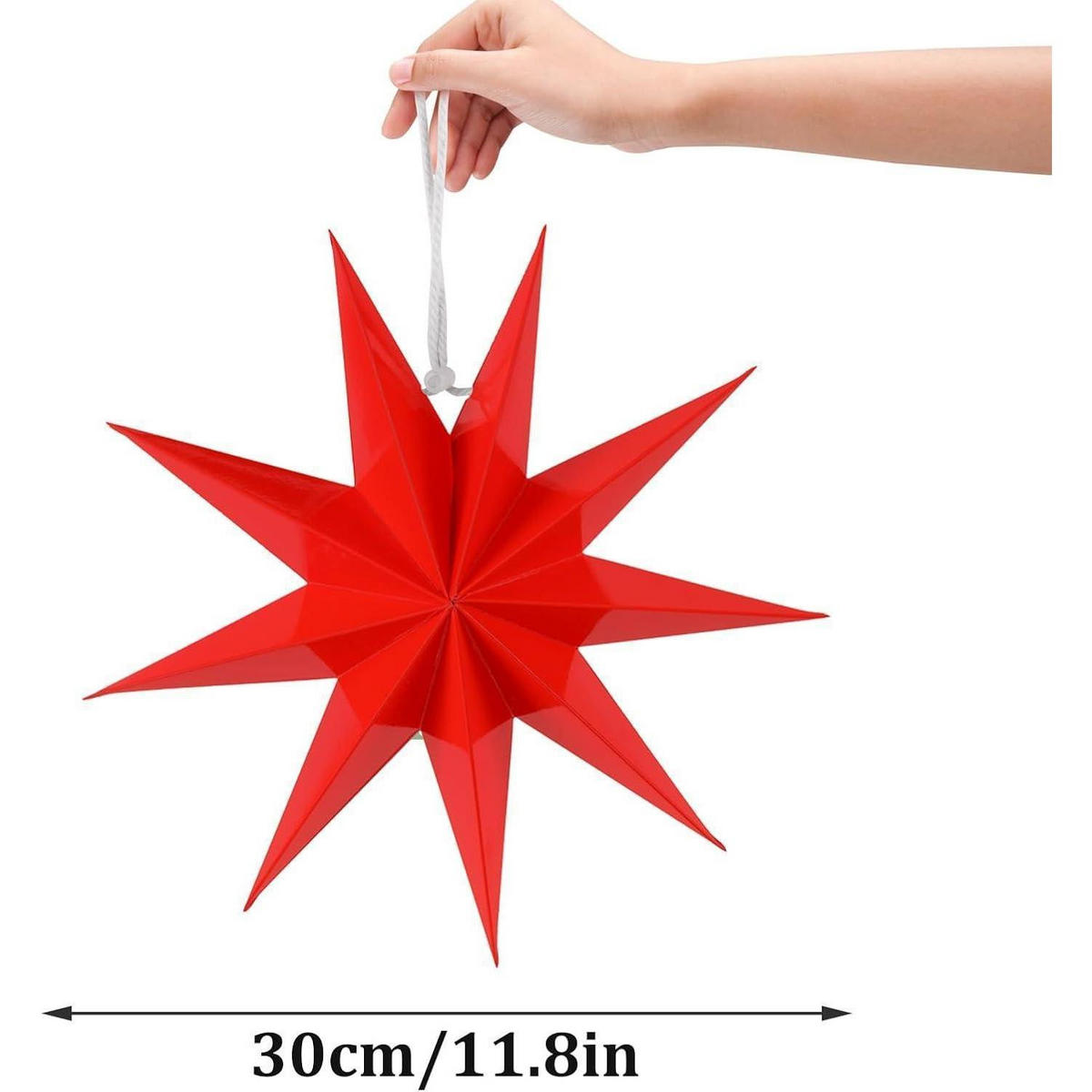 PAPIERSTERNE 3er Set Rot 30 cm - Rot, Papier (30/10/30cm)