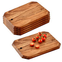 SCHNEIDEBRETT, 5 Stück, 8-eckig, Akazie - 28 x 20cm - Naturfarben, Holz (20/28cm) - Kesper