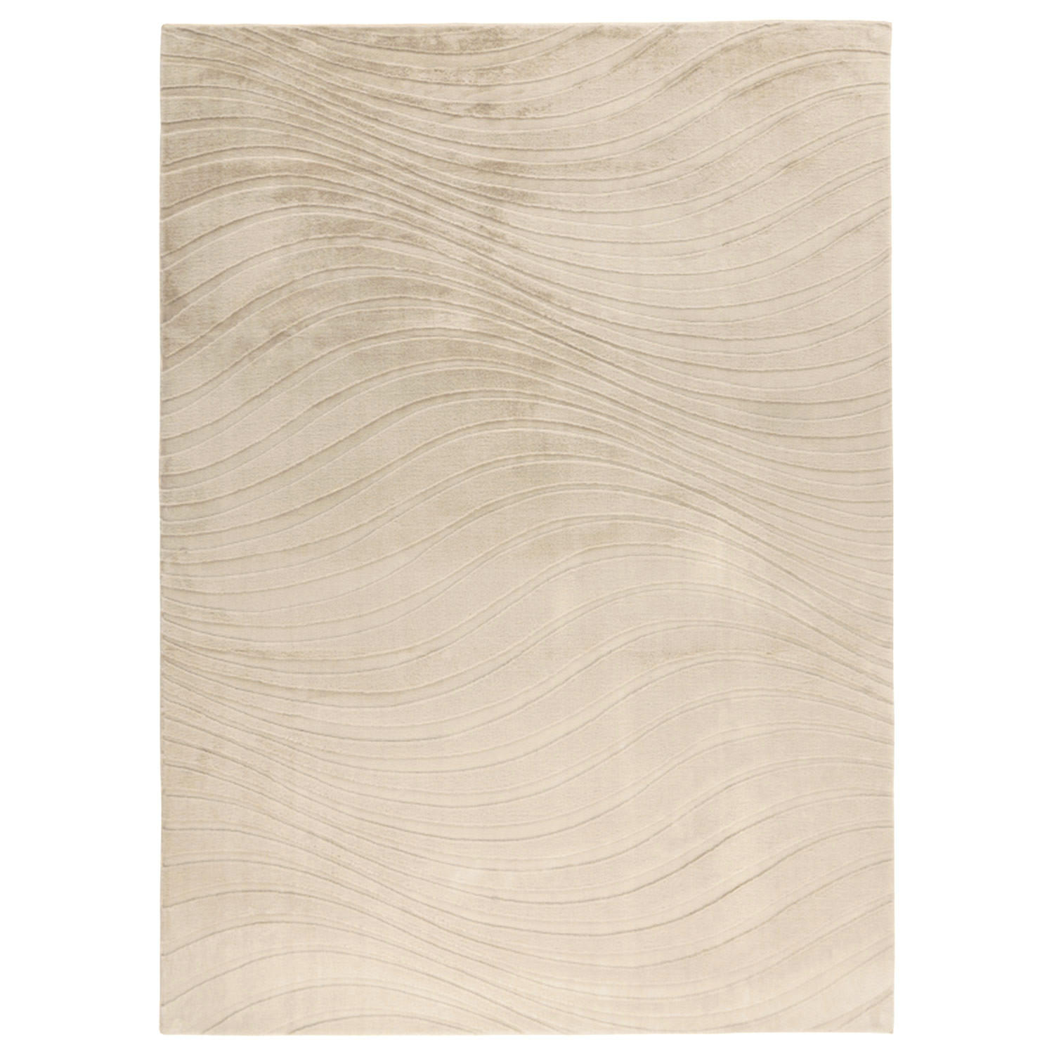 KURZFLOR-TEPPICH Waves 503 Beige 120x170 cm - Beige, Textil (120/170cm) - carpet city