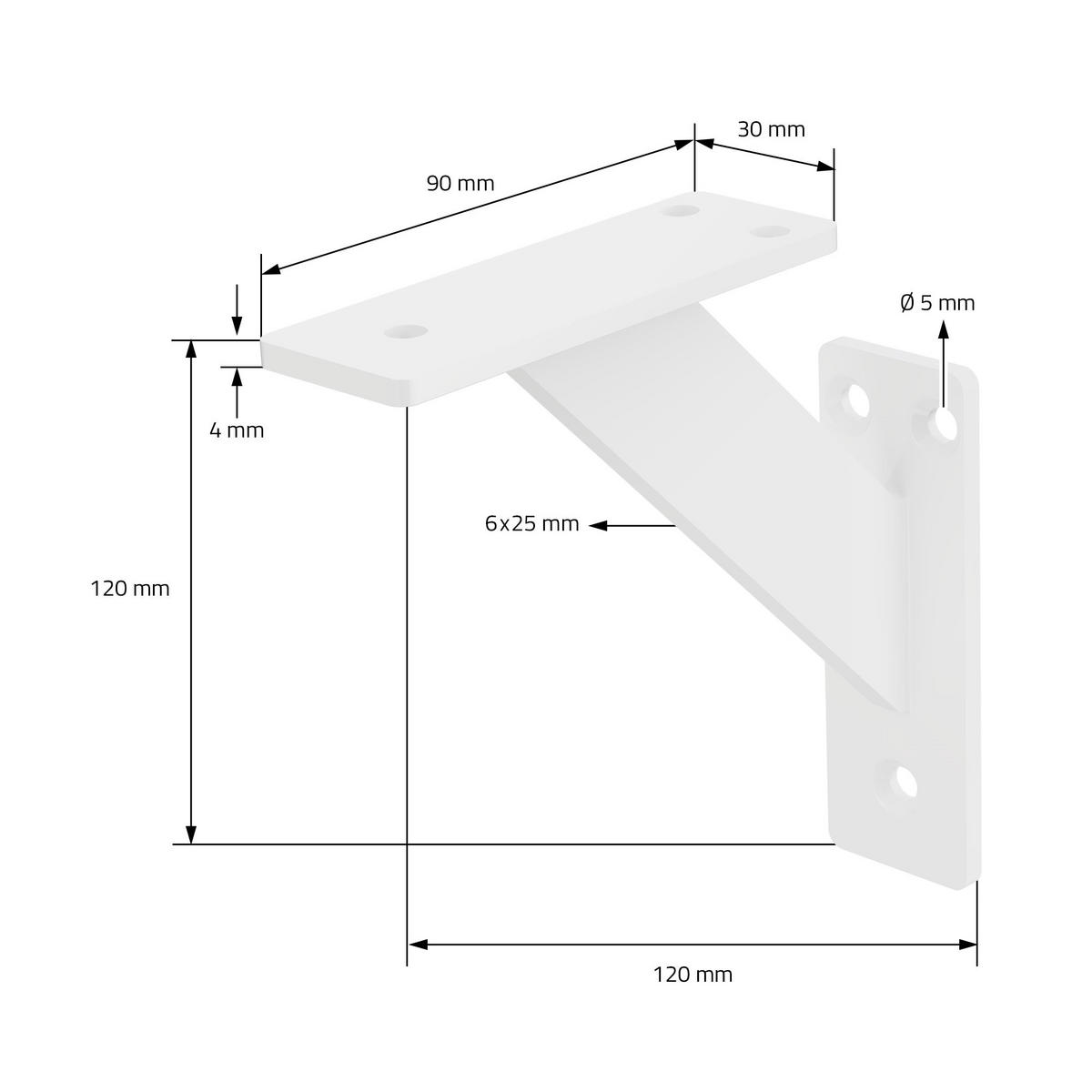 REGALTRÄGER 2er Set - Weiß, Metall (12/3/12cm) - ML-DESIGN