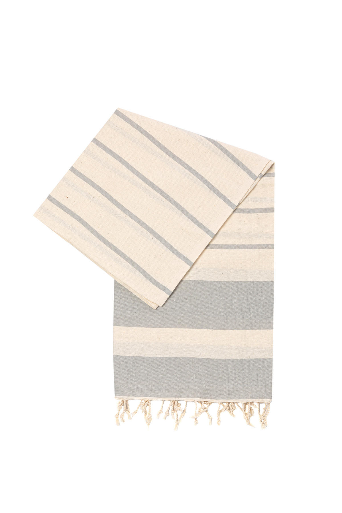 SAUNATUCH Strandtuch Hamamtuch Grau Gestreift für Babys geeignet 100%Baumwolle - Grau, Textil (100/180cm) - Villa Möbel