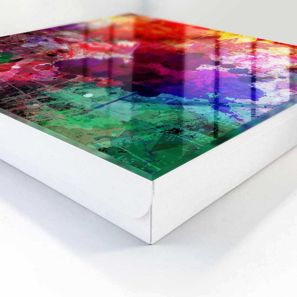 SCHLÜSSELBOX Weiß 30x30 cm – Türöffnung nach rechts - Farbenfroher Ausdruck - Rot, Metall (30/30/5cm) - TULUP