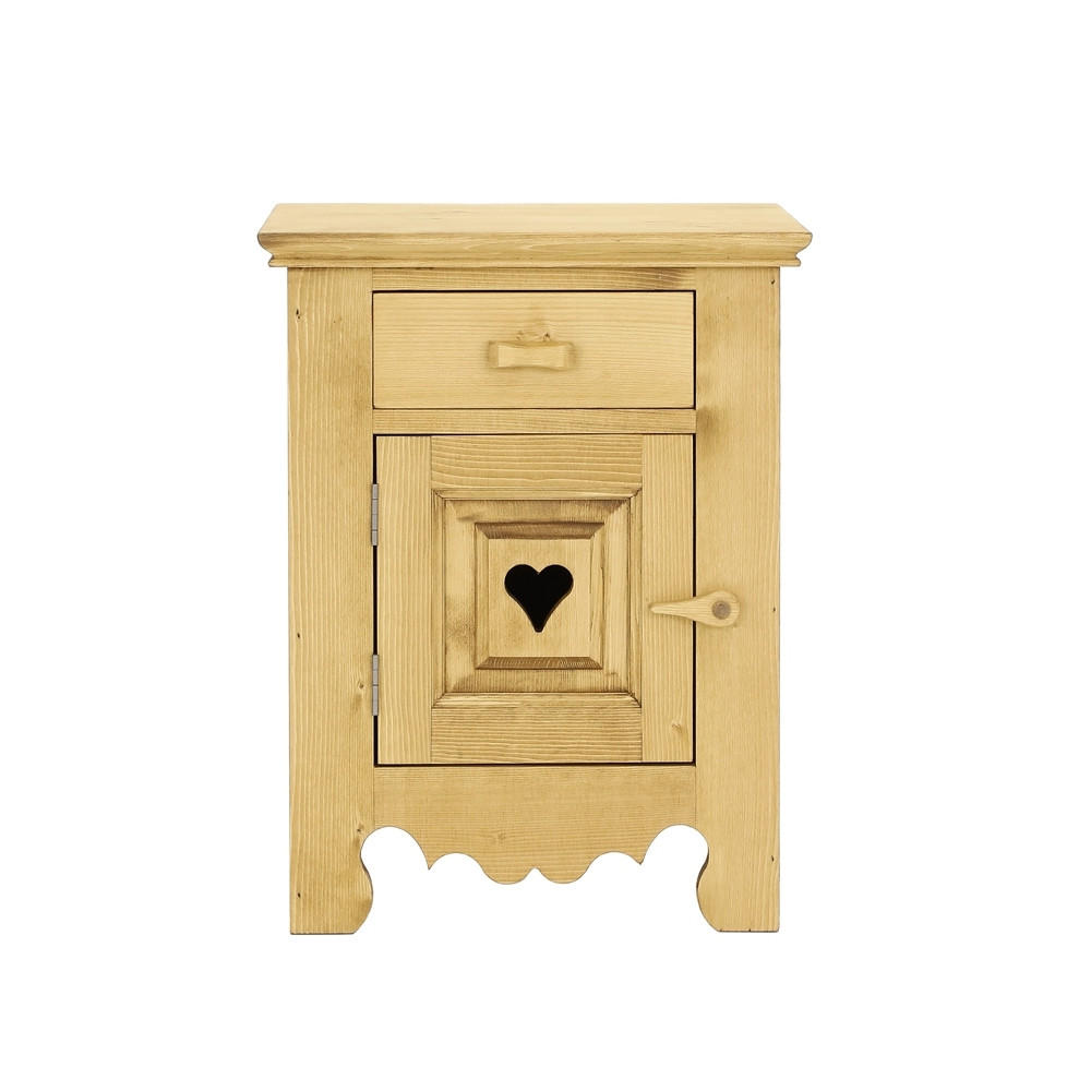 NACHTTISCH aus Massivholz MEXICANA Scharnier Links - Honig, Holz (46/60/35cm) - Seart