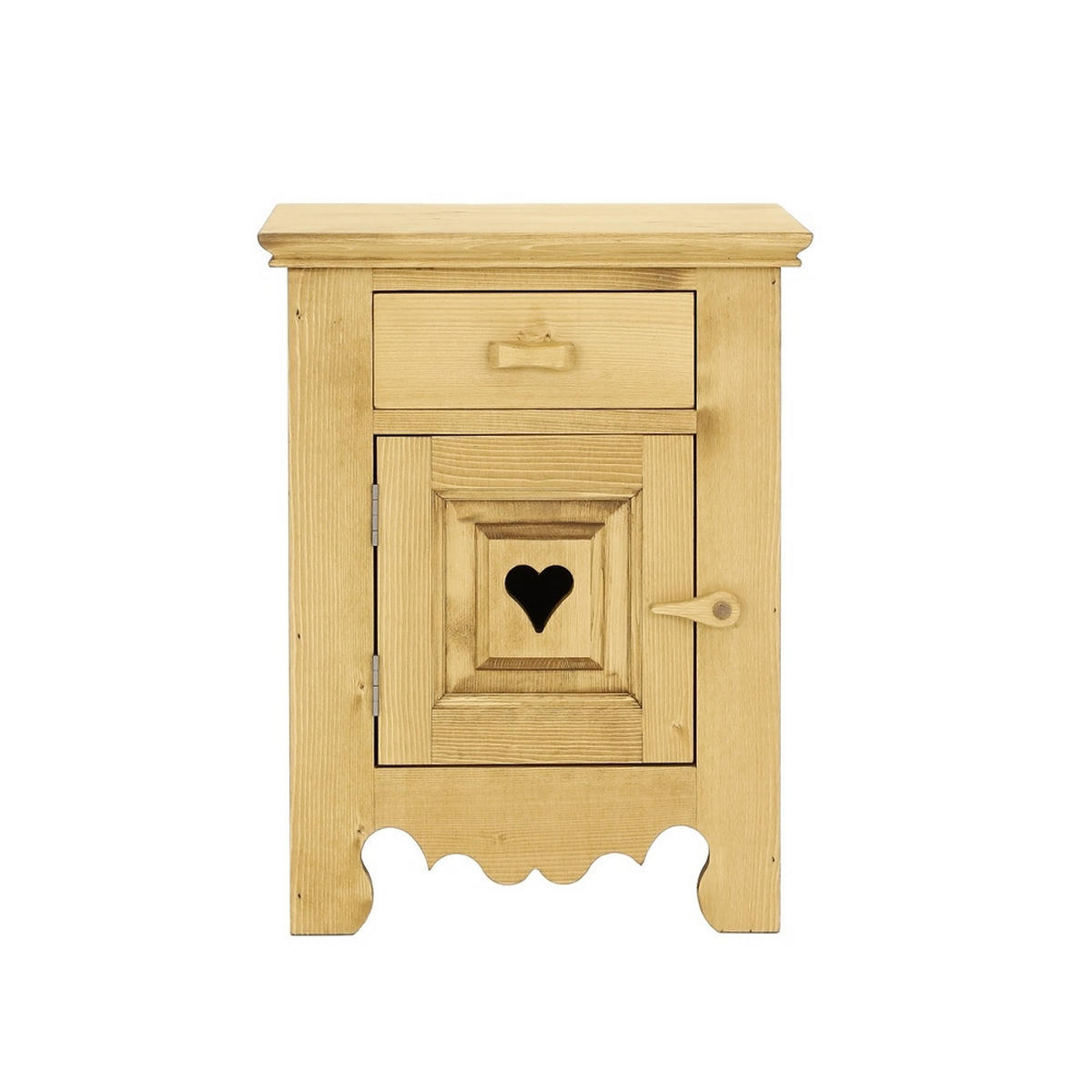 NACHTTISCH aus Massivholz MEXICANA Scharnier Links - Honig, Holz (46/60/35cm) - Seart