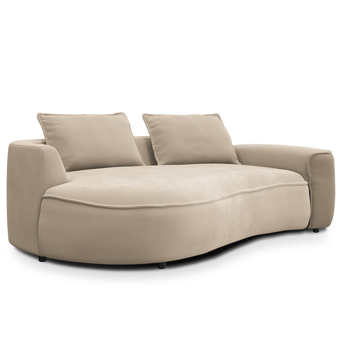 2,5-SITZER SOFA - Beige, Textil (217/82/156cm) - home24