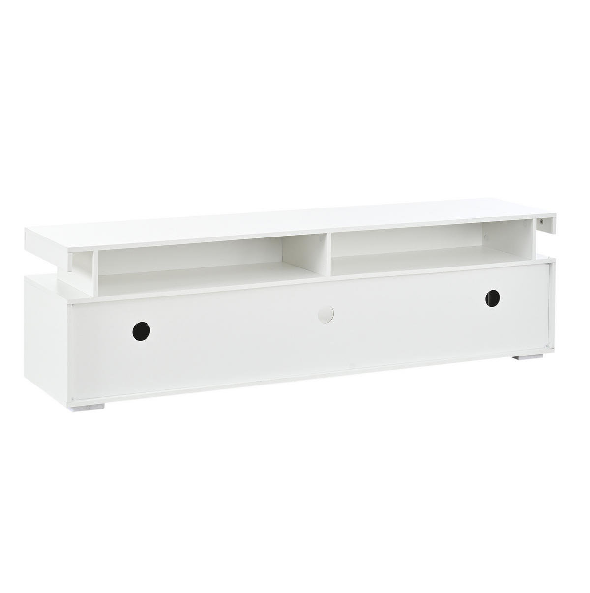 TV-LOWBOARD 150/35/43 cm Weiß aus Spanplatte mit LED-Beleuchtung - Weiß, Holzwerkstoff (150/43/35cm) - OKWISH