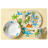 KINDERGESCHIRR MIT PLATZSET Dino bunt - Multicolor, Keramik (2/2/2cm) - Ritzenhoff Breker