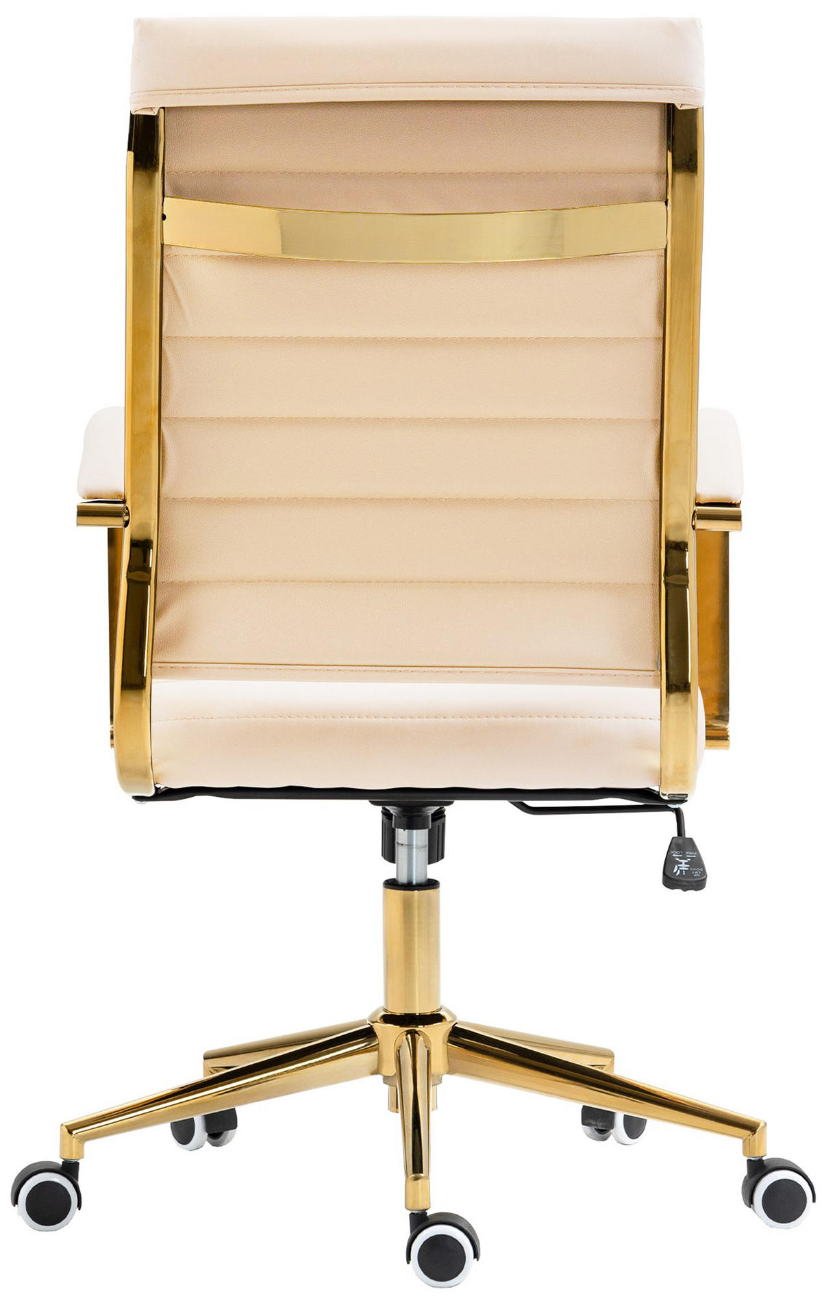 BÜROSTUHL Vantor Kunstleder creme - Goldfarben/Creme, Metall (57/109/59cm) - TPFLiving