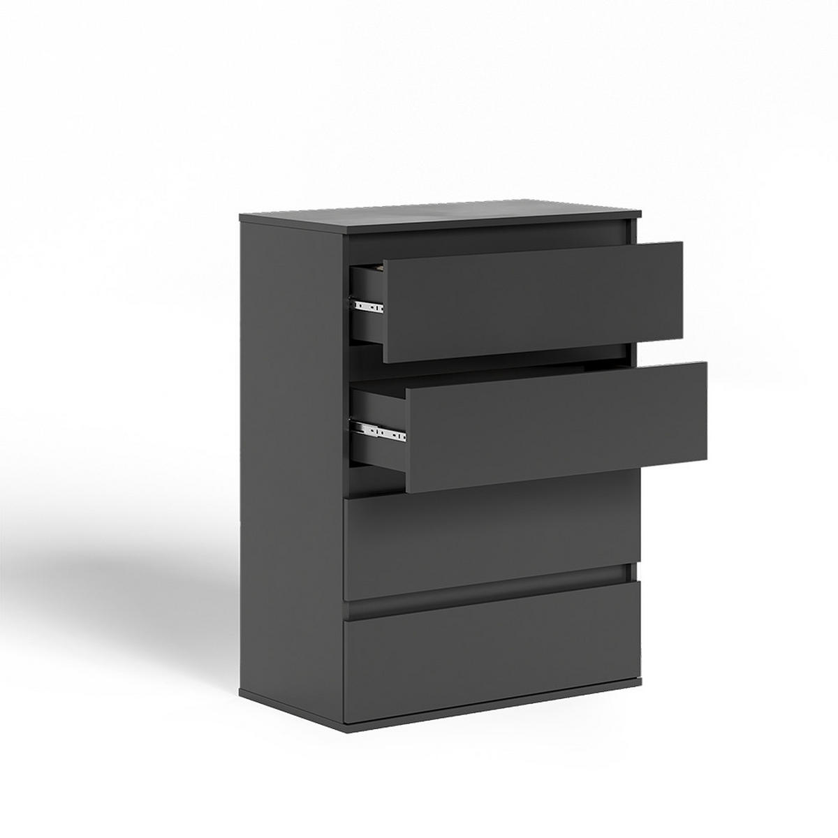 KOMMODE Claus Anthrazit 74 x 99.6 cm mit 4 Schubladen - Anthrazit, Holzwerkstoff (74/99.6/40cm) - Vicco