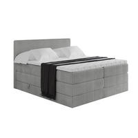 BOXSPRINGBETT mit Matratze H3|H4 und Lattenrost - TOLO KING 160x200 Cord - Hellgrau - Hellgrau, Holzwerkstoff (160/200cm) - ALTDECOR