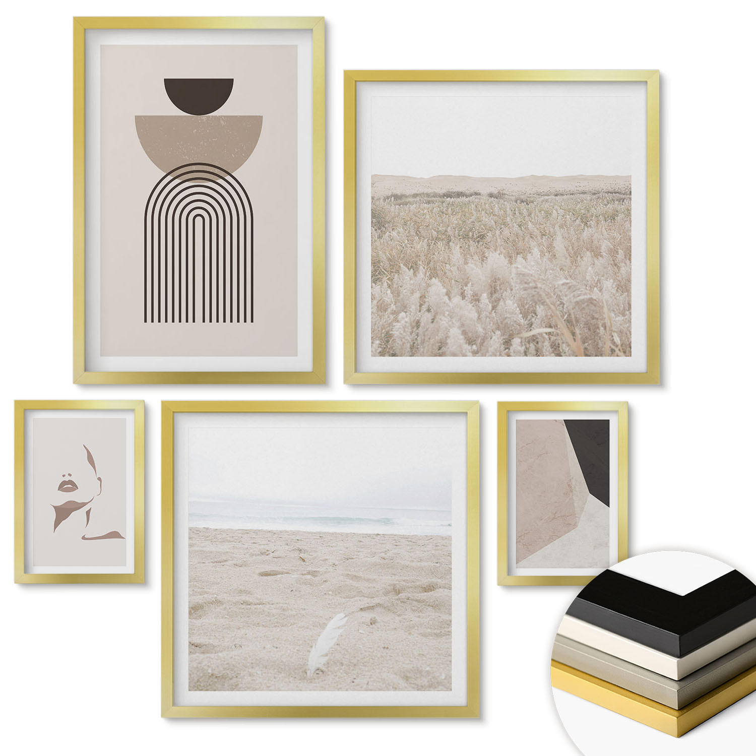 ArtPrintCave Wandbilder Gold 40x60 cm