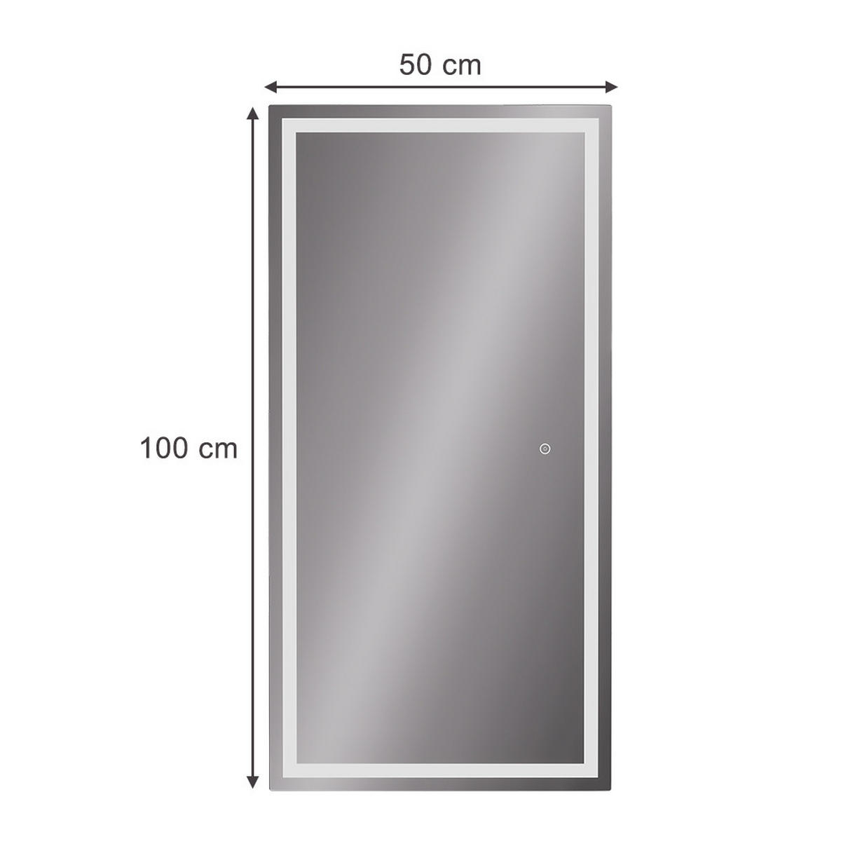 KOUPELNOVÉ ZRCADLO Miral Sklo - čirá, sklo (100/2.8/50cm) - Vicco
