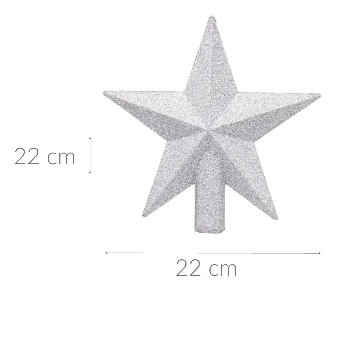 WEIHNACHTSBAUMSPITZE Stern 22 cm - Silberfarben, Kunststoff (22cm) - Atmosphera Createur d´interieur
