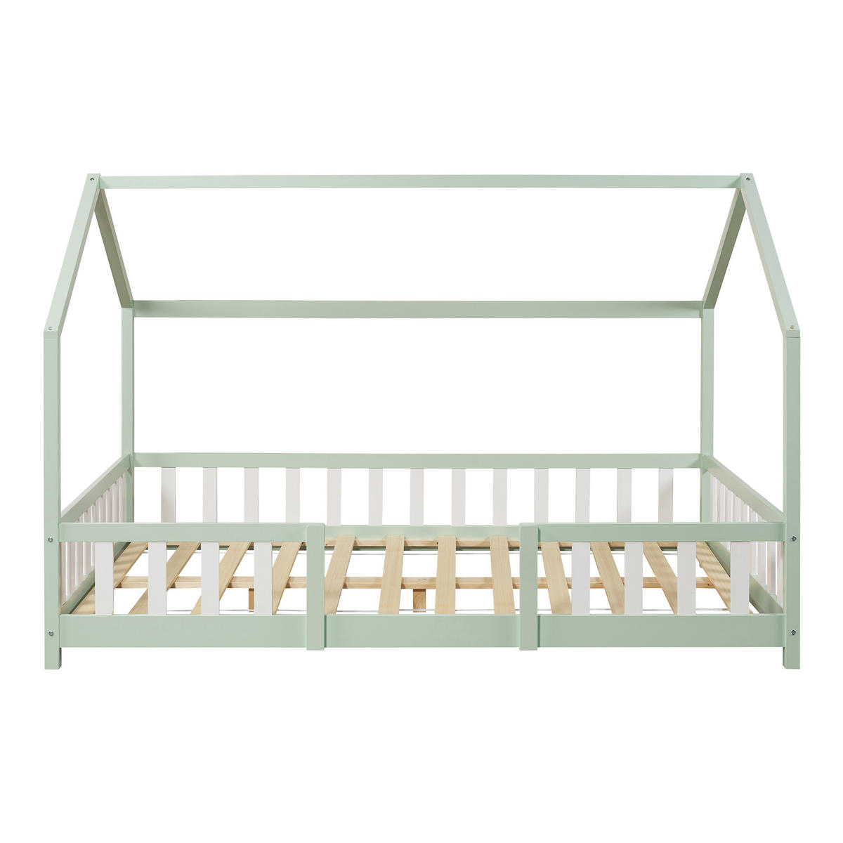 Weiß/Mintgrün, Holz (140/200cm) - [en.casa]