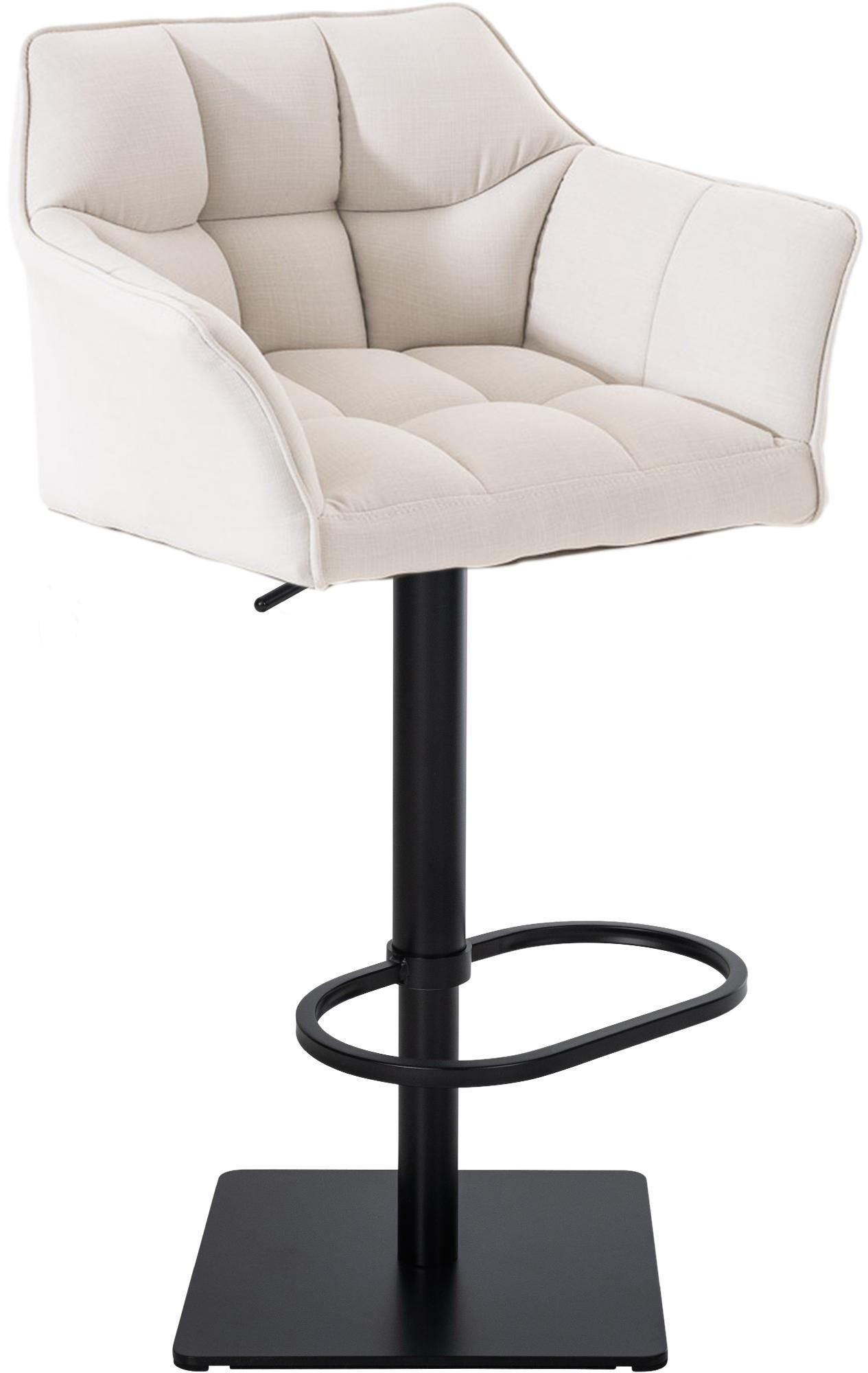 BARHOCKER Stoff Weiß - Schwarz/Weiß, Textil/Metall (64/88/45cm) - CLP