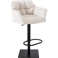 BARHOCKER Stoff Weiß - Schwarz/Weiß, Textil/Metall (64/88/45cm) - CLP