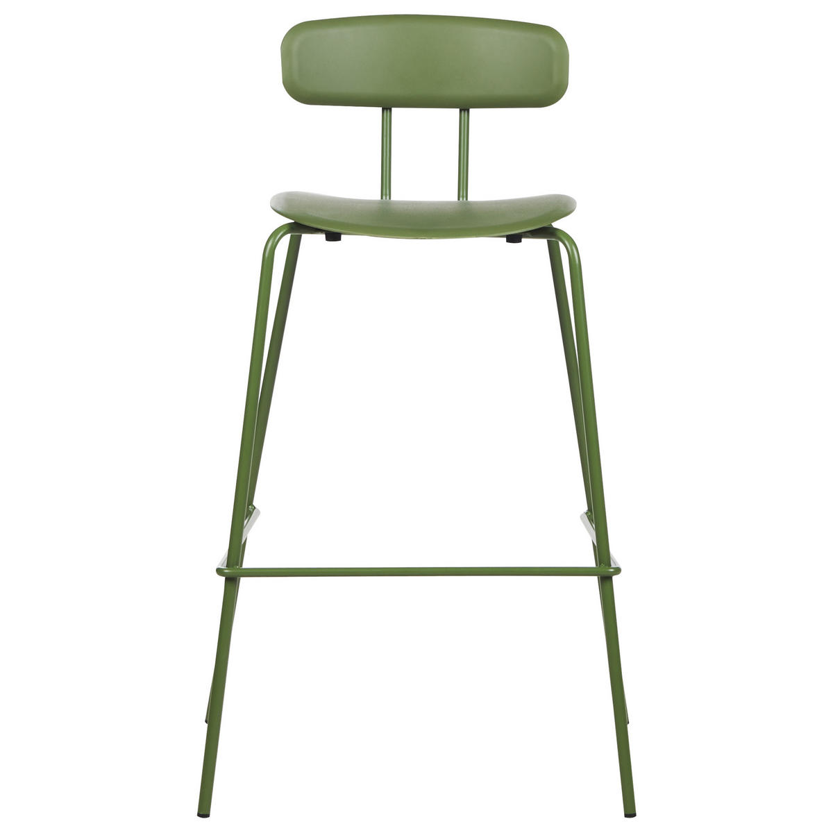 BARSTUHL 2er-Set Kunststoff/Metall olivgrün Sibley - Grün, Kunststoff (53/95/52cm) - Beliani