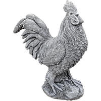 STEINFIGUR Hahn Il Gallo frostfest Steinguss - Grau, Stein (29/34/14cm) - stoneandstyle