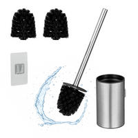 TOALETNA ščetka - srebrne barve, kovina/umetna masa (9/40.5/10cm) - Relaxdays