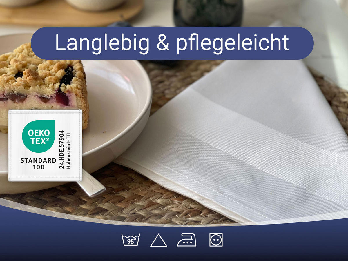STOFFSERVIETTEN, 25er-Set, 50x50 cm, 100% Baumwolle, Weiß - Weiß, Textil (50/50cm) - Zollner