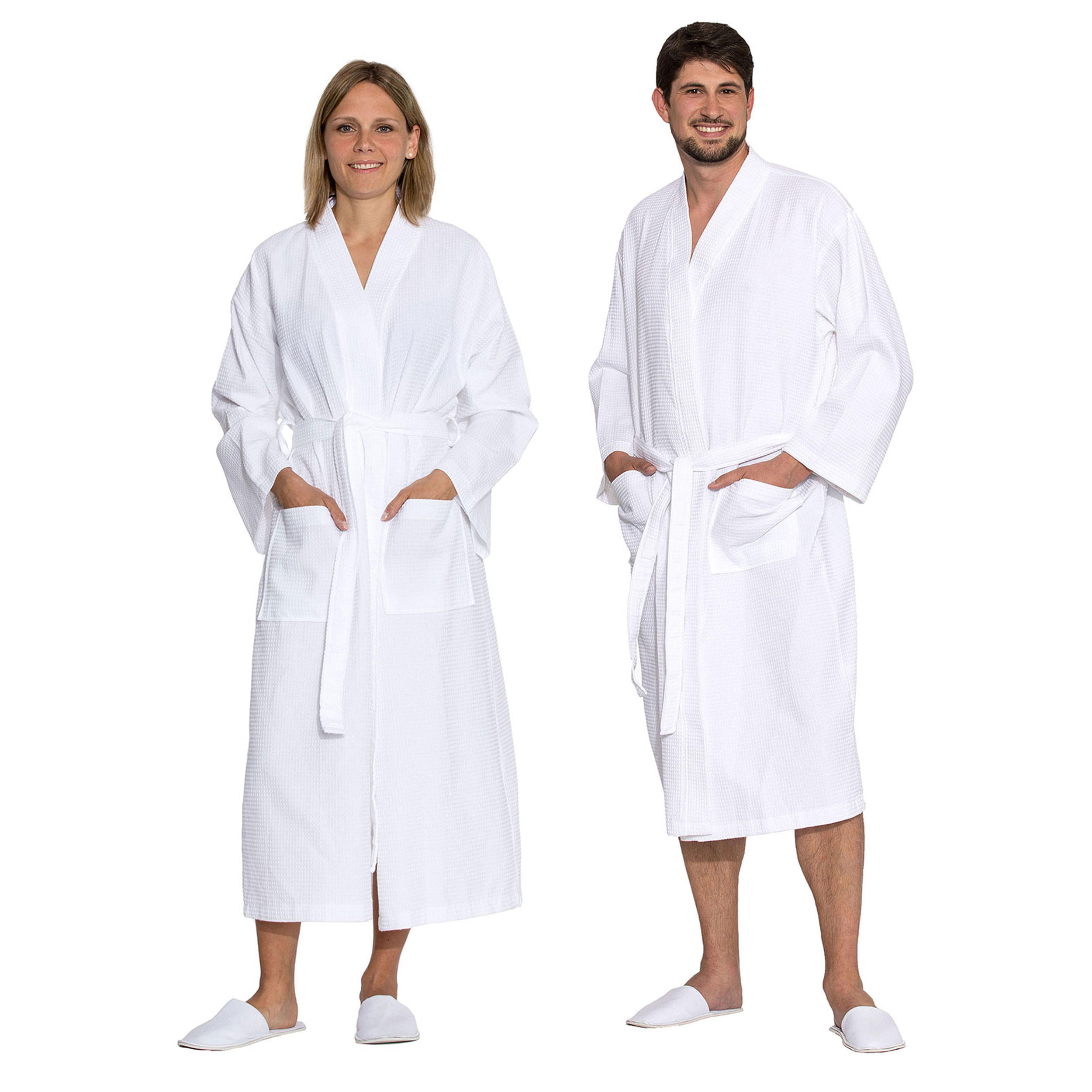 BADEMANTEL, M, 100% Baumwolle, Weiß - Weiß, Textil (Mcm) - Zollner