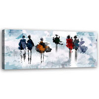 LEINWANDBILD Abstrakte Frauen 90x30cm - Multicolor, Textil (90/30cm) - Feeby