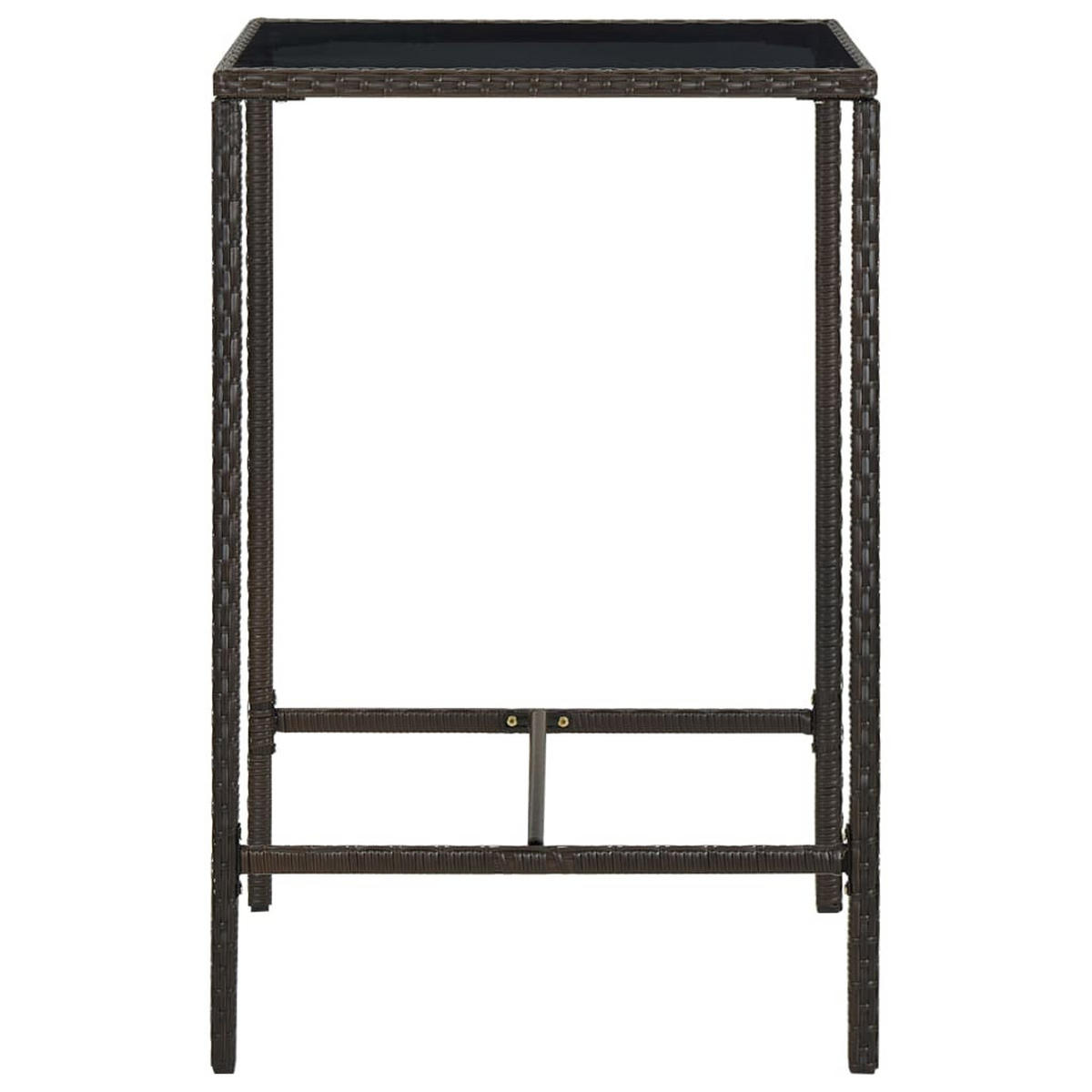 BISTROTISCH Joni Braun 70x70x110 cm Rattan und Glas - Braun, Kunststoff (70/70/110cm) - DELUKE