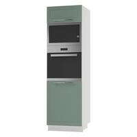 BACKOFEN-HOCHSCHRANK Kvantum D14/RU/60/207 Mint Matt / Weiß Matt 60 / 59 / 207cm - Weiß/Mintgrün, Holz/Holzwerkstoff (60/207/59cm) - Feldmann-Wohnen