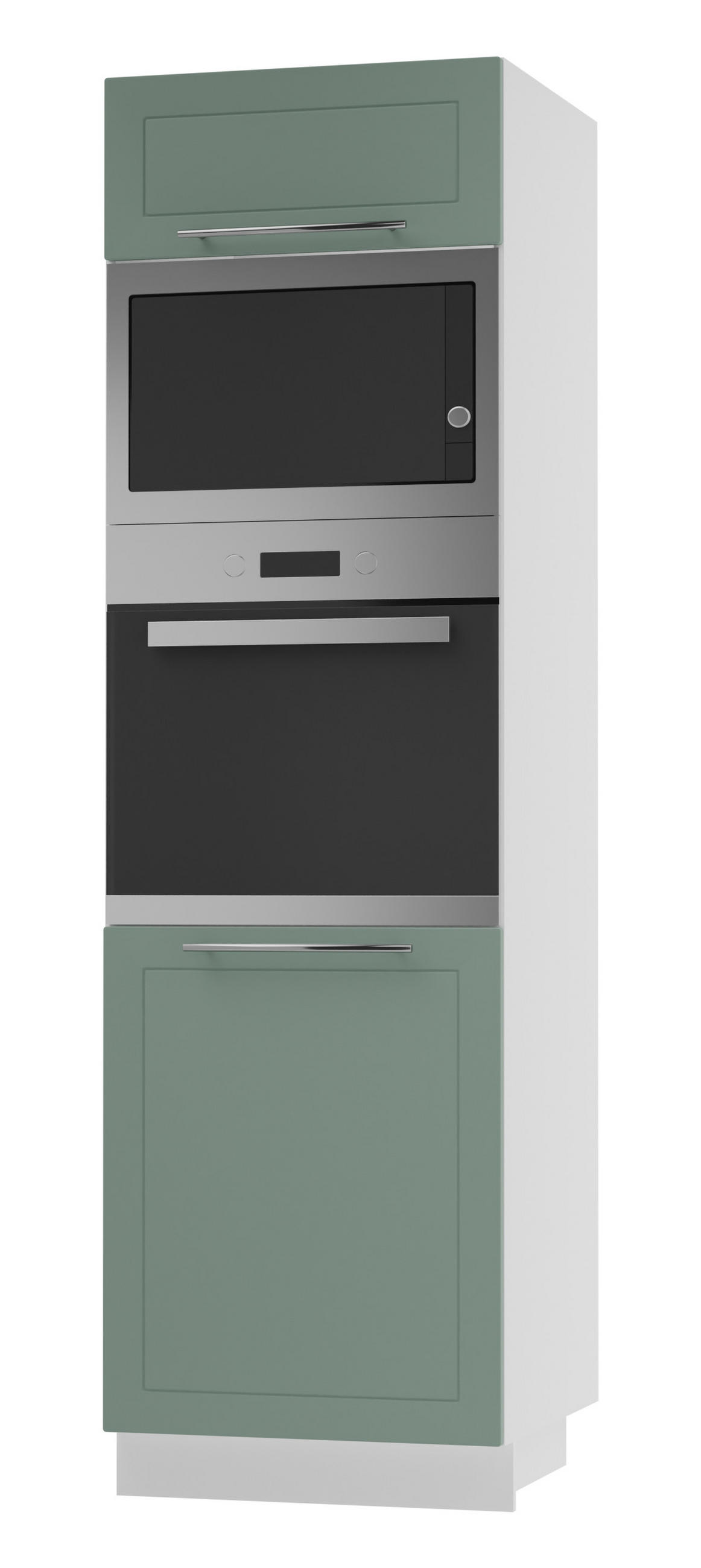 BACKOFEN-HOCHSCHRANK Kvantum D14/RU/60/207 Mint Matt / Weiß Matt 60 / 59 / 207cm - Weiß/Mintgrün, Holz/Holzwerkstoff (60/207/59cm) - Feldmann-Wohnen