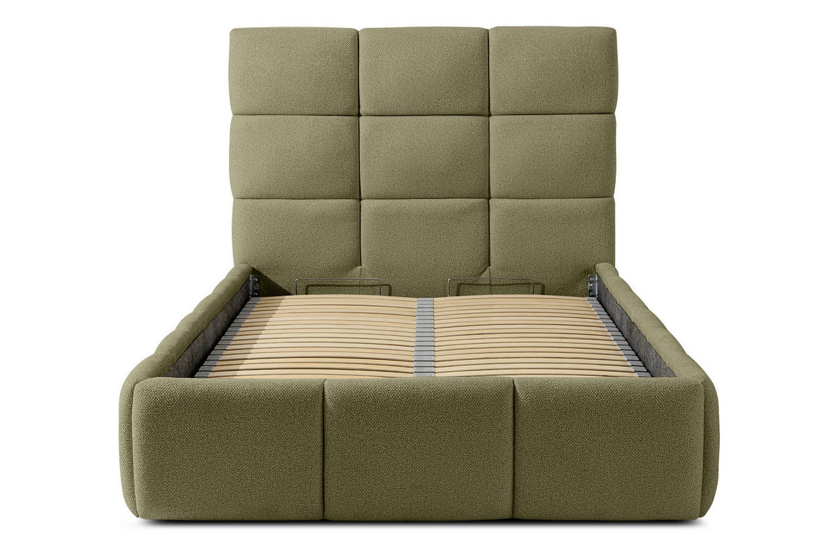 POLSTERBETT ALTOS Einzelbett, Bouclé, grün - Grün, Holz/Holzwerkstoff (120/200cm) - KONSIMO®