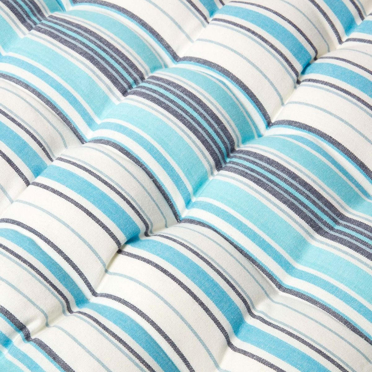 BANKAUFLAGE New England, 2-Sitzer gestreift - Blau, Textil (108/42/5cm) - Homescapes