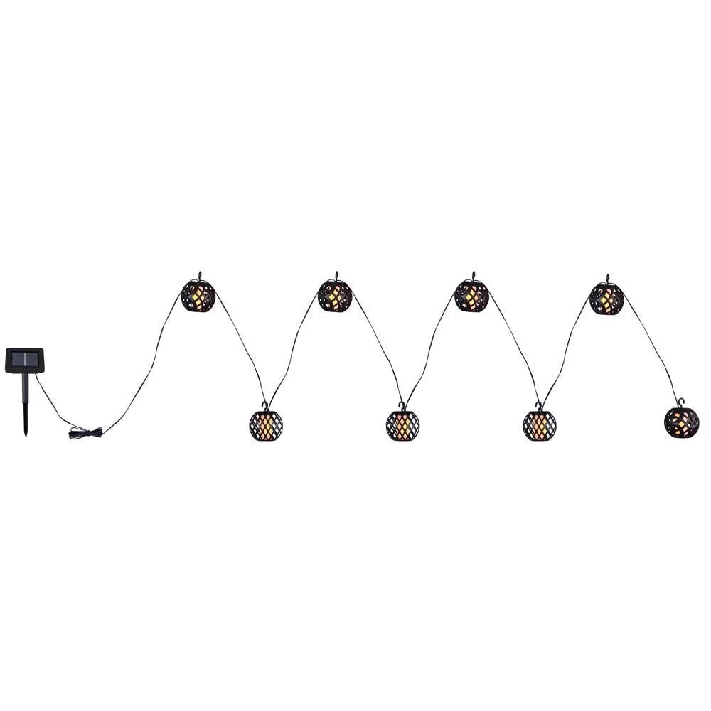 LED AUSSENLEUCHTE Solar Lichterkette Schwarz - Schwarz, Kunststoff (410/7/7cm) - Globo Lighting