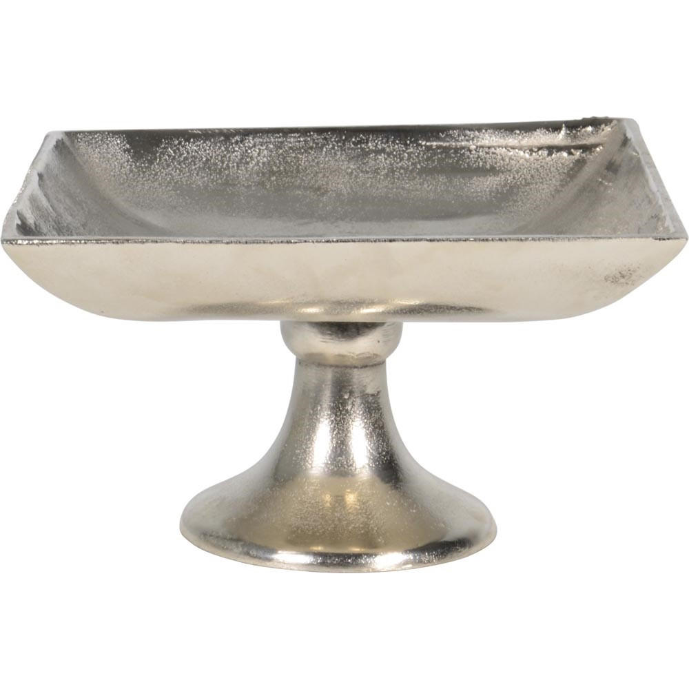 SCHALE Brush - Silber - 24/24/13 cm - Silberfarben, Metall (13cm) - Lesli Living