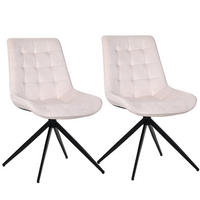 ESSZIMMERSTUHL-SET 2 Stück mit Drehfunktion aus Samt(YZ4) - Weiß, Textil (53/85.5/62cm) - HOMAVO