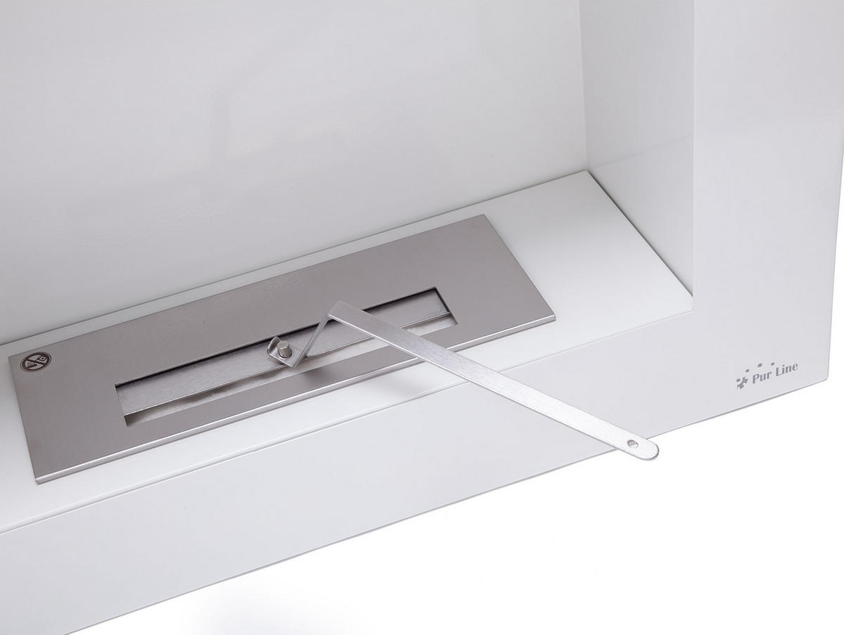 BIOETHANOL-KAMIN Weiß Wandmodell inklusive 1.2 L Brennblock - Weiß, Metall (70/60/20cm) - Purline