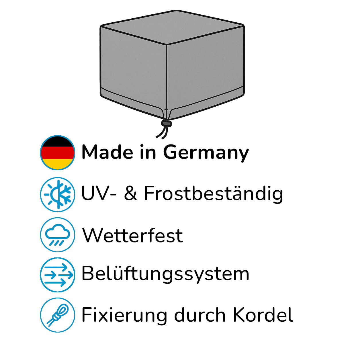 SCHUTZHÜLLE Abdeckung für Gartentisch B 115 x T 75 x H 39 cm - Grau, Textil (75/39/115cm) - Supellex