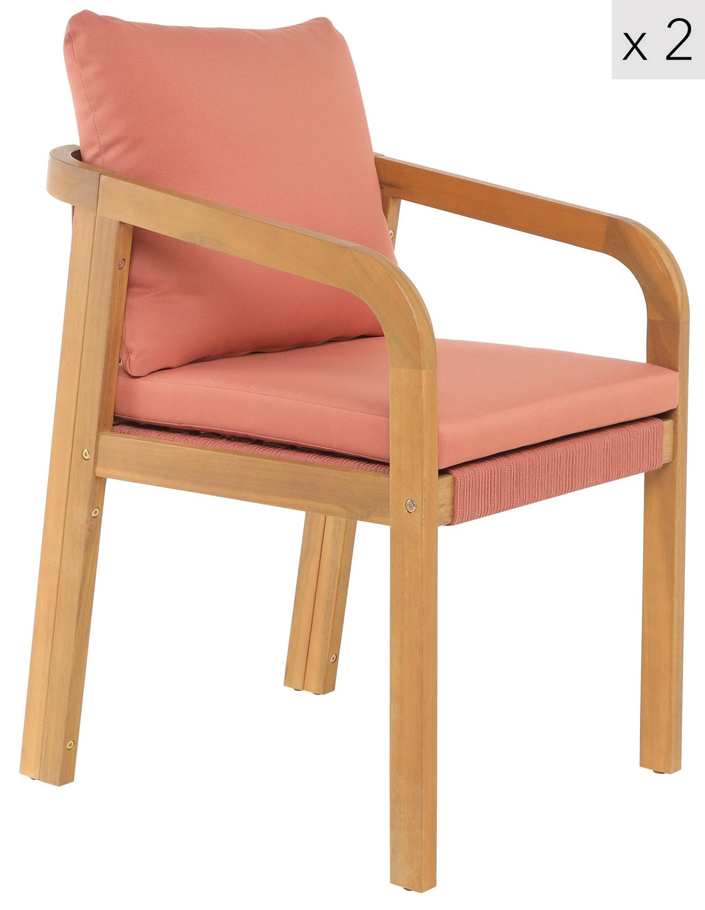 STUHL 2er-Set Massivholz Rosa - Rosa, Holz (51/88/61cm) - Nordlys