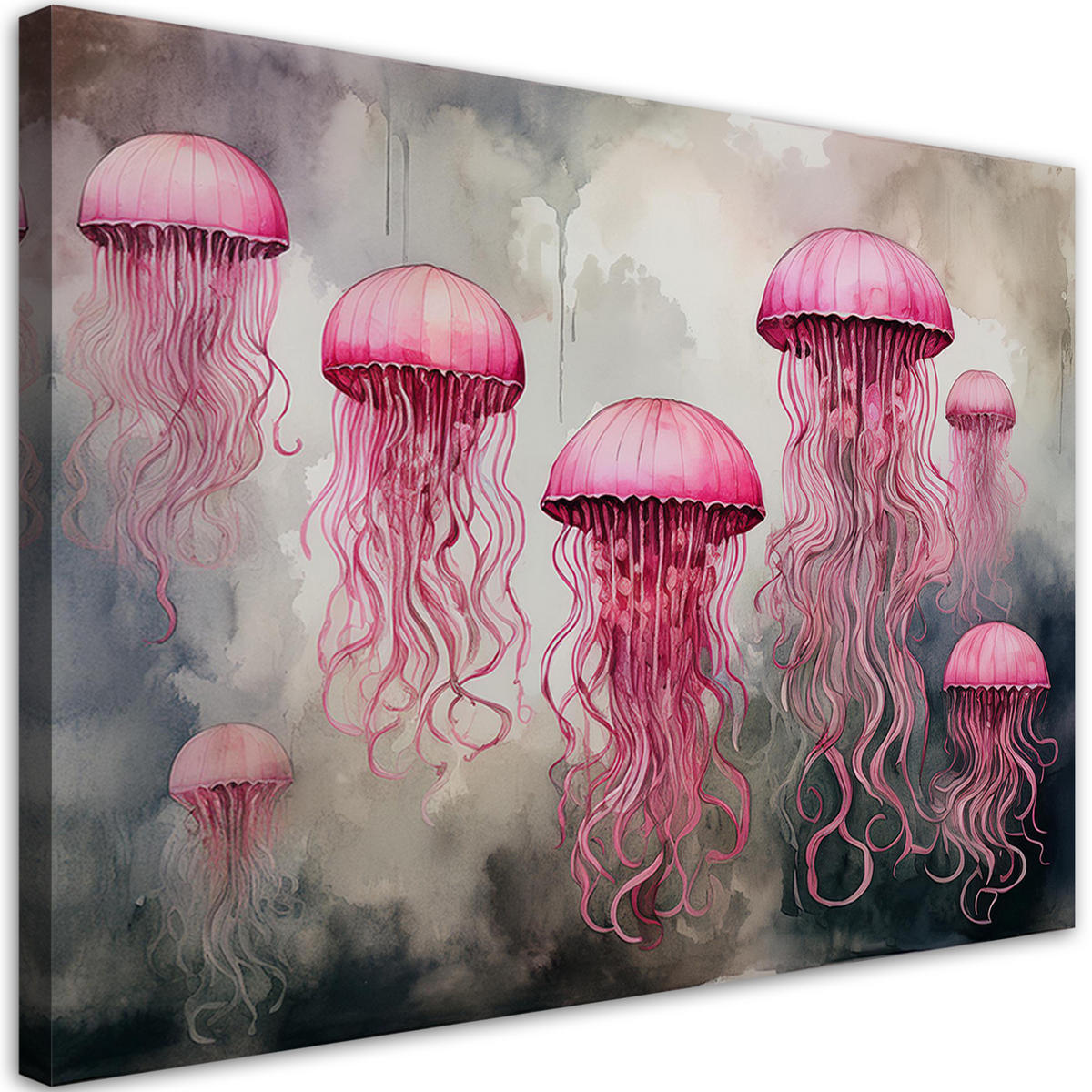 WANDBILD meeresqualle rosa - Pink, Textil (60/40cm) - Feeby