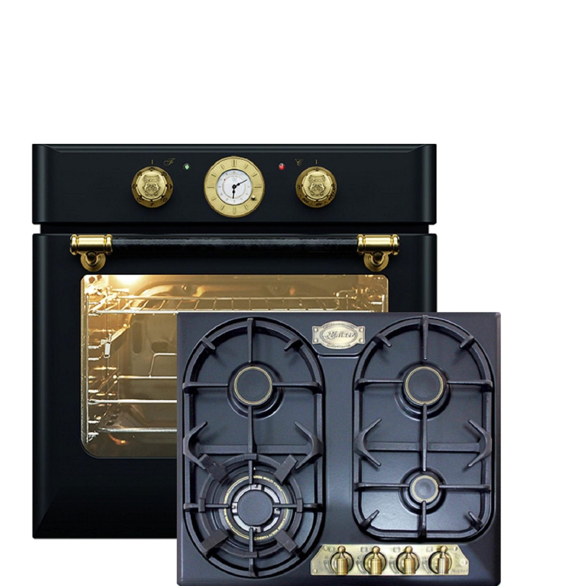 ELEKTRO-BACKOFEN 60 cm EH 6432 BE + KG 6325 EM Gaskochfeld 60 cm - Schwarz, Metall (59/59/54cm) - Kaiser Küchengeräte