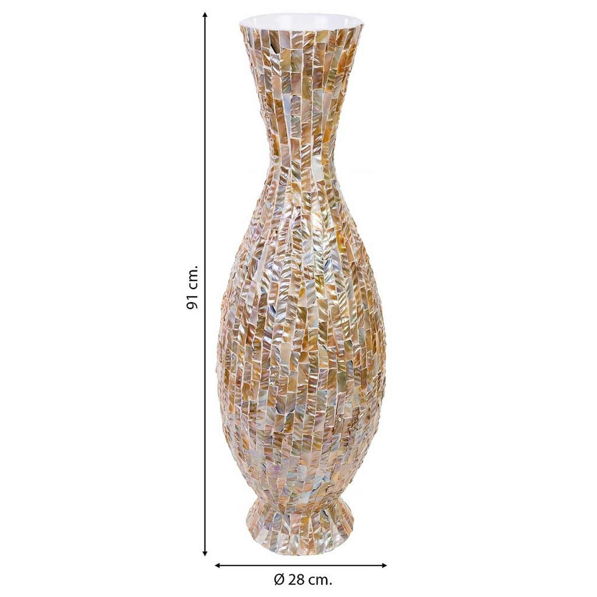 VASE aus Holz, braun, 28x91cm - Bronzefarben, Holz (91cm) - Wanderlust