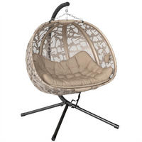 HÄNGESESSEL, Stahl, Polyester, Sand - Sandfarben, Kunststoff/Metall (103/172/130cm) - Outsunny