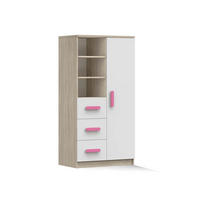 KINDERREGAL INGE 05 80/159/40 cm Weiß+Sonoma/Rosa - Weiß/Rosa, Holzwerkstoff (80/159/40cm) - Deine Möbel 24