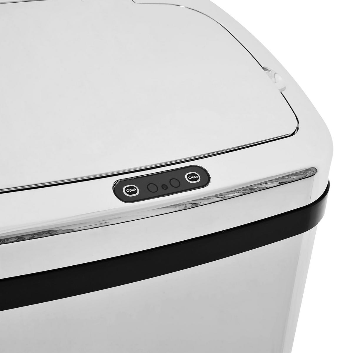 AUTOMATIK Mülleimer Abfalleimer mit Sensor Küche Edelstahl viereckig 50L - Silberfarben, Metall (25/84/33cm) - HOMCOM