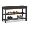 SCHUHBANK - Braun, Holzwerkstoff/Textil (81/50/32cm) - Relaxdays