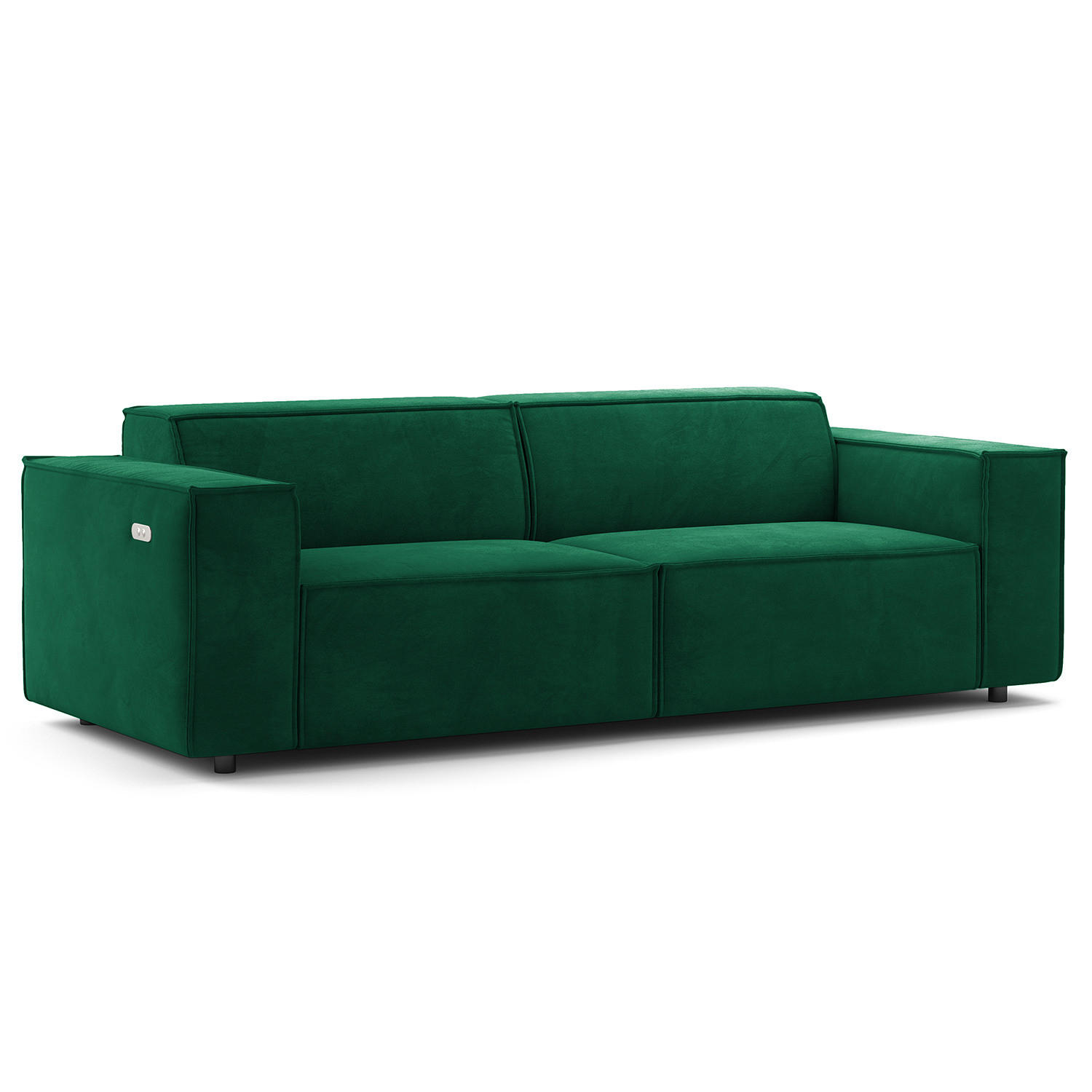 2,5-SITZER SOFA - Dunkelgrün/Schwarz, Kunststoff/Textil (223/70/96cm) - home24